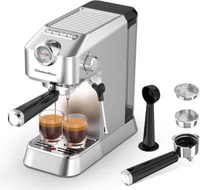 Espresso Machine - Koffiezetapparaat - Thuis Barista - 15 Bar Druk - 1.2L Tank - Zilver