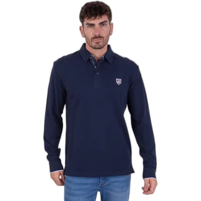 Polo met lange mouwen en schouderstiksels Camberabero