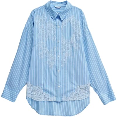 Damesblouse met lange mouwen en kant Salsa Jeans