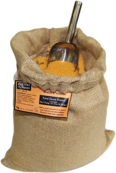 Aromatherapie Badzout – Totale Detox – Jeneverbes, May Chang & Tea Tree – Hessian Zak – 7kg