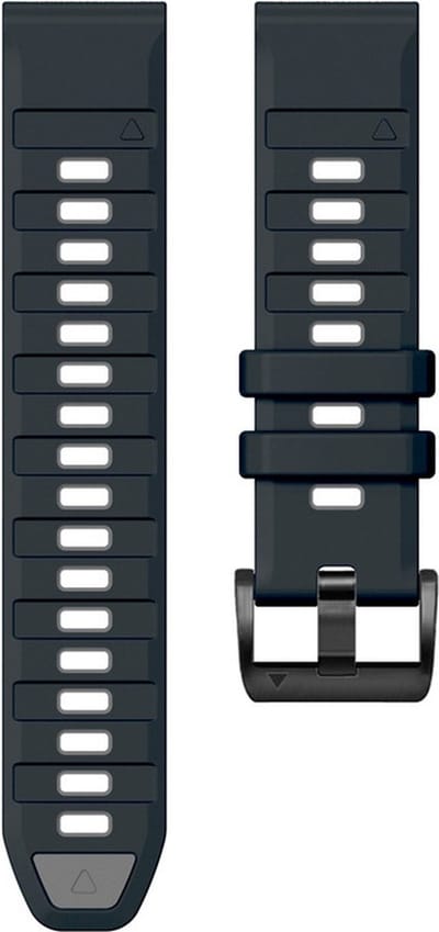 Siliconen bandje - geschikt voor Garmin Fenix 5 / 5 Plus / 6 / 6 Pro / 7 / 7 Pro / 8 (47 mm) / E (47 mm) / Epix (Pro) (2) 47 mm / Quatix 5 / 6 / 7 / 7 Pro / Approach S60 / S62 / S70 47 mm / MARQ / D2 Delta / D2 Mach 1 / Descent G1 - zwart-grijs