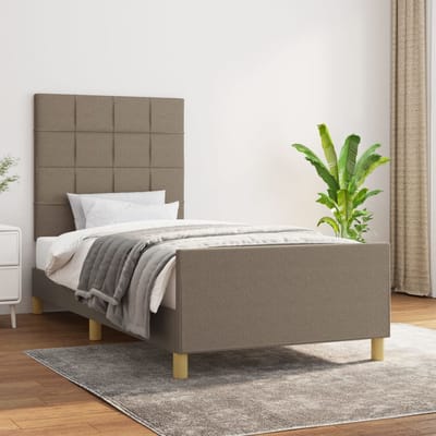 vidaXL - Bedframe - zonder - matras - 100x200 - cm - stof - taupe