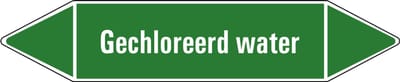 Gechloreerd water leidingmarkering op vel 126 x 26 mm - 5 per vel