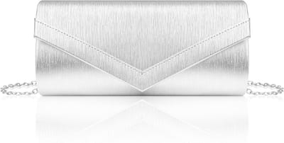 Elegante Metallic Shiny PU Leren Clutch voor Vrouwen met Verwijderbare Ketting, Perfect voor Feestjes en Avonden, Ideaal als Schoudertas of Handtas, 22×10.5