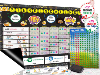 Brute Strength - Magnetisch Beloningssysteem (50) - A3 - Beloningskalender - Planborden - Weekplanner kind - Zindelijkheidstraining - Dagplanner