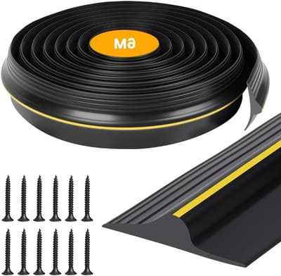 Rubberen Garagedeurafdichting van 6 m met 24 Schroeven, Universele Afdichting voor Weerbestendigheid en Vloerbescherming, Ideaal voor Droge en Schone Garages