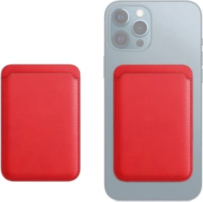 Waeyz - Magnetische Kaarthouder Geschikt Voor iPhone Magsafe - Magnetische Wallet Card Holder - Pasjeshouder Geschikt Voor iPhone 12/13/14/15/16 - Rood