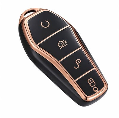 Autosleutel Hoesje geschikt voor BYD - Sleutelcover - TPU Cover Sleutelhoes - Accessoires - goud