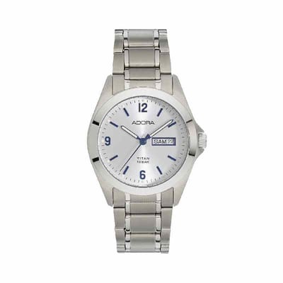 Mooi adora horloge volledig titanium met neon wijzers.  AB6484