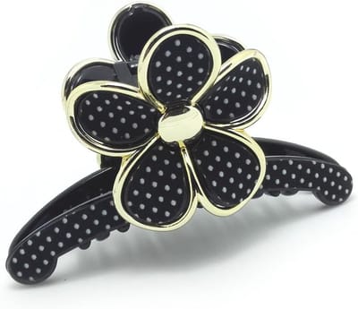 Chique Haarclip met Bloem en Parels voor Dames - Elegant Accessoire in Zwart