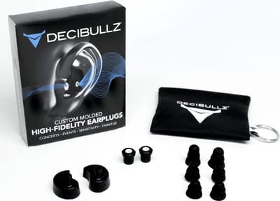 Decibullz High Fidelity Music - Op maat gemaakte oordopjes Akoestisch filter - Concert, Festivals, -12dB ,1 koffer
