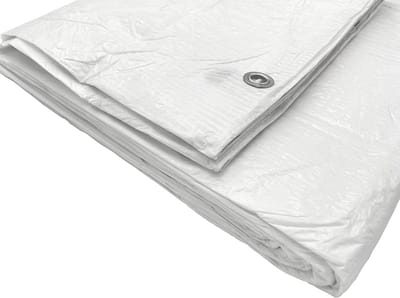 Afdekzeil Wit - Waterdicht Zeil - Bescherming Buiten - Roestbestendige Oogjes - 3 x 3 Meter - Wit