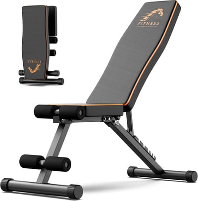 D&A Fitnessbank - Fitness - Halterbank - Halterbanken - Verstelbaar - Opvouwbaar - Bench press - 134 x 111 x 38cm - Zwart