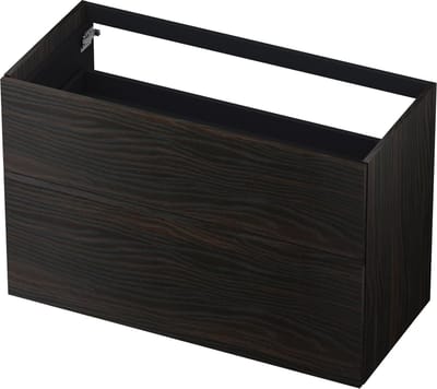 INK wastafelonderkast 2 laden greeploos push to open hout decor 100x45x65cm, intens eiken
