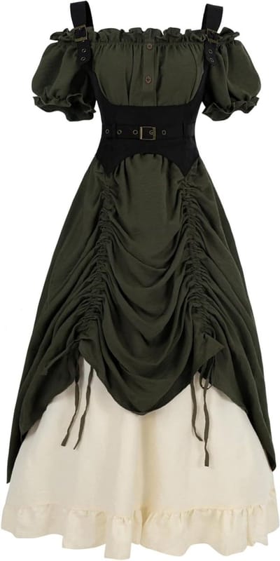 Victoriaans Jurk - Middeleeuwse Kleding - Cosplay en Feesten - Ademend Katoen - Maxi Lengte - Verschillende Kleuren