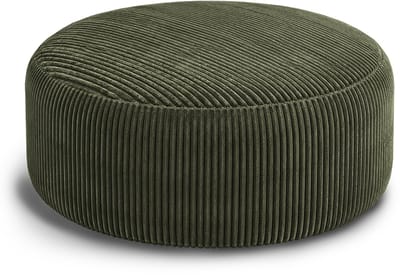 Extra Grote Zitzak - Ronde Lounge Stoel - Traagschuim Vulling - Groene Ribstof - Woonkamer & Slaapkamer - 143 cm