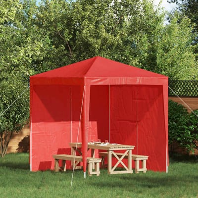 vidaXL - Party - Tent - Zijwand - 2 - st - 200 - x - 195 - cm - Rood - PE - en - staal