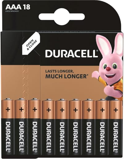 Alkalinebatterij DURACELL AAA/LR03 18st