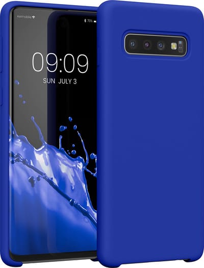 kwmobile telefoonhoesje geschikt voor Samsung Galaxy S10 - Hoesje met siliconen coating - Smartphone case in Baltisch blauw
