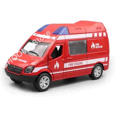 Scène simulée de lutte contre l'incendie Voiture Miniature Véhicule à Rappel Modèle Camion de Police Ambulance à Remonter Cadeau pour Enfants Garçons