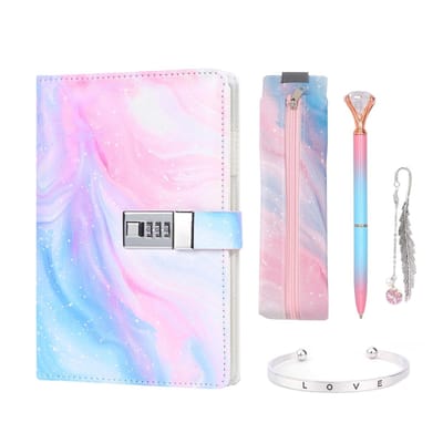 Dailygoods - Dagboek met Slot voor Meisjes - Notitieboek met Pen en Armband