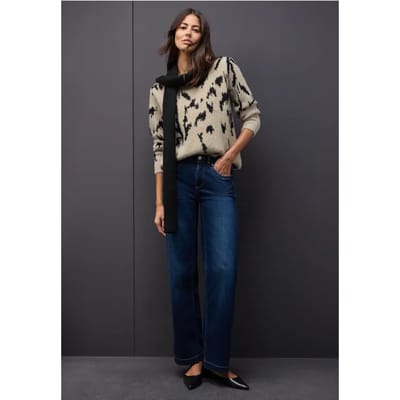 Street one - Dames pull - Maat XL - Vrouwen - Bruin - polyester