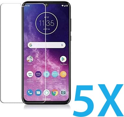 Glasplaatje Geschikt voor: Motorola Moto One Zoom - 5x Screenprotector - screen protector - glas - bescherm - beschermglas