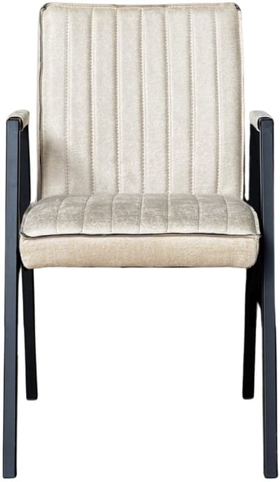 Starfurn Eetkamerstoel Tivoli - Beige Leer - Incl. Armleuning - Set van 2
