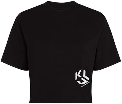 Karl Lagerfeld Jeans A2w17076 Cropped T-shirt Met Korte Mouwen Zwart M Vrouw