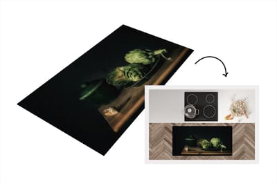 Keukenloper - Loper keuken - Stilleven - Bord - Artisjok - Kunst - Schilderij - 120x60 cm - Keukenloper vinyl