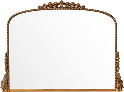 Thuys – Vintage Wandspiegel 90 x 60 cm - Barokke Antieke Decoratieve Wandspiegel - Goudkleurige Oude Spiegel