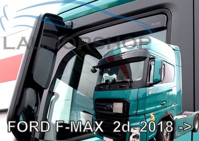 Ford F-MAX zijwindschermen raamgeleiders - windgeleiders licht getint tbv truck model vanaf 2018 set a 2 stuks tbv voorportieren L+R