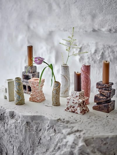 Bloomingville Vaas aardewerk bruin Temple - set van 4