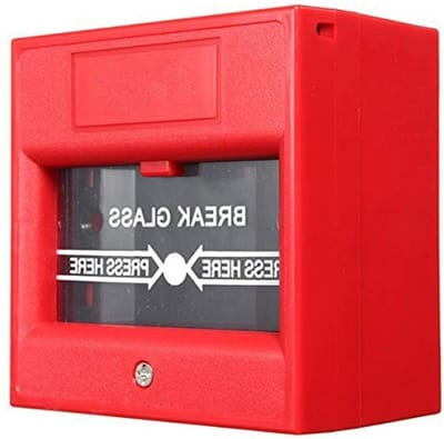 Nooduitgang Drukknop - Alarmknop Ontruiming - Veiligheid Evacuatie - Zandstraal Afwerking - 86x86x50mm - Rood