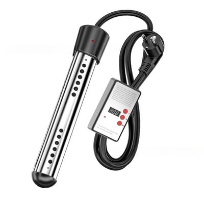 2000W snelkokende dompelverwarmer: compact en draagbaar, automatische veiligheidsuitschakeling, roestbestendig ontwerp voor baden, zwembaden en voetbaden. Gebruiksvriendelijke, hoogwaardige en duurzame waterverwarming (zwart)