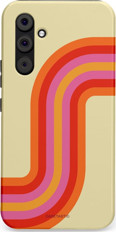 Casetastic hoesje geschikt voor Samsung Galaxy A54 (2023) 5G - Dubbellaagse bescherming - Retro bocht - Fashion Case - Zand Rood Oranje Roze