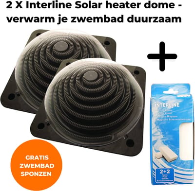 2x Interline Solar heater bol 5L - Zonneverwarming zwembad - Pool Heater - Zwembad Verwarming - Geschikt voor zwembaden tot 14.000L - Meerdere aansluiten voor groter zwembad