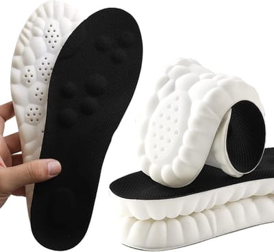 Traagschuim inlegzolen met voetboogondersteuning voor dames en heren, comfortabele massage inlegzolen vervangende schoeninzetstukken voor sneakers, sportschoenen, werklaarzen (39.5/40EU, zwart)