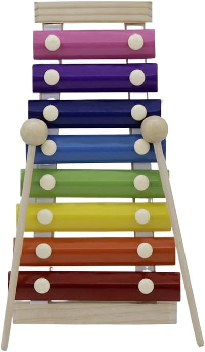 Houten Xylofoon - Muziek Speelgoed - Kinderen Leren Muziek - Stevig Houten Frame - 23.5 x 12 cm - Meerkleurig