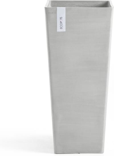 Ecopots Rotterdam High 70 - White Grey - 32,7 x H70,5 cm - Vierkante witgrijze bloempot / plantenbak