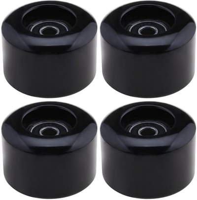 Dailygoody - Rolschaatsen Wielen - Vervangwielen 54mm - PU 80A Hardheid - Zwart - Quad-schaatsen - Met ABEC-9 Lagertjes - Geschikt voor Alle Quad-scha..