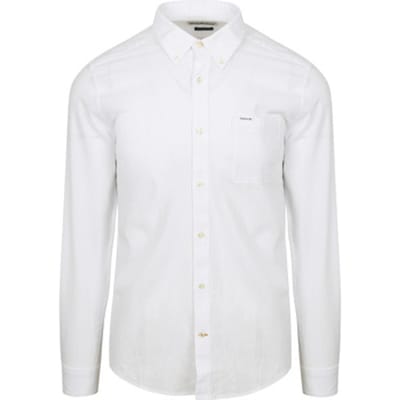 Barbour Shirt Nelson Tailored White - Maat XXL - Heren - Overhemden Casual