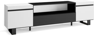 Tv-kast 200 cm zwart wit industrieel design modern