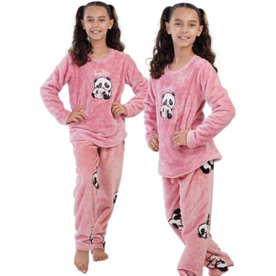 Pyjama Fille Pelucheux Épais Vienetta 158 13/14 Ans Hivernal Chaud Soft pink