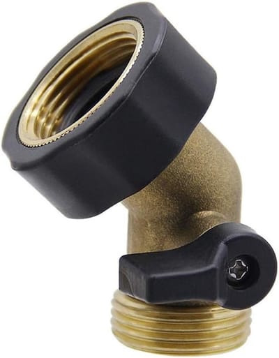 Koperen Tuinslang Connector 3/4 Inch met 45 Graden Hoek, Perfect voor Buitenkranen en Slangverbindingen