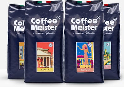CoffeeMeister | Proefpakket Italian Espresso koffiebonen | 4 x 1000g