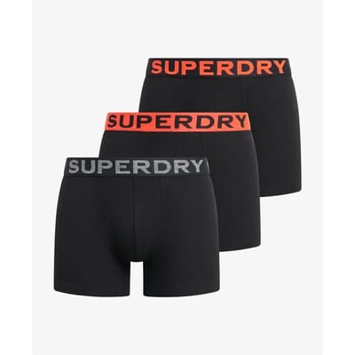 Superdry BOXER TRIPLE PACK Heren Onderbroek - Zwart/Oranje - Maat S