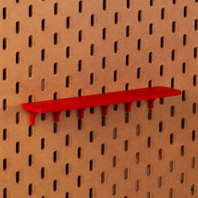 Standaard plankje vlak voor Ikea Skadis Pegboard 24x5 cm - Rood - Display