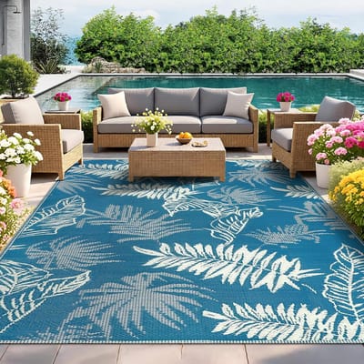 tapijt, weerbestendig, 270 x 365 cm, kunststof stro, omkeerbaar, balkon, tuin, uv-bestendig, lichtgewicht outdoortapijt voor terras, camping, picknick, camper