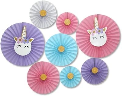 8 Stuks Feestdecoratie, Papieren Ventilatoren, Hangdecoratie voor Bruiloften, Babyshowers, Verjaardagen en Festivals